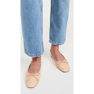 Schutz Women’s Tan Woven Flats with Bow – Size 5.5B – Cottagecore Boho